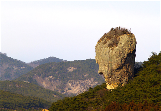 사람머리 모양 맞죠? 인두암? 고창군 아산초등학교 뒷산에 있습니다. 